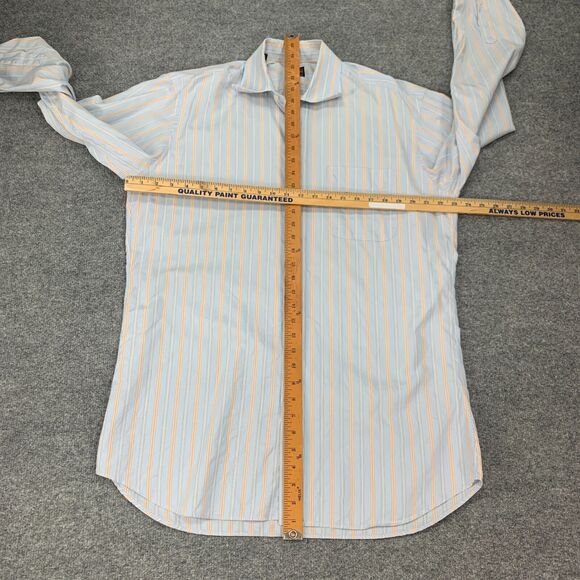 IKE Behar Dress Shirt Mens 16 Breeze Multi Textured Stripe Long Sleeve Button Up - Picture 7 of 12